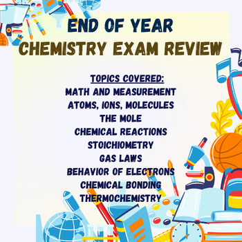 Preview of Chemistry End of Year Exam Review Bundle
