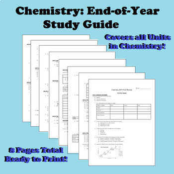 Preview of Chemistry End-of-Year Final Study Guide