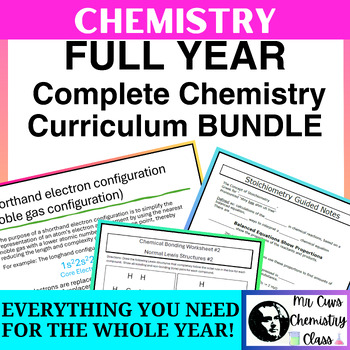 Preview of Chemistry Yearlong Chemistry Curriculum BUNDLE (Moles, Solutions + more!)