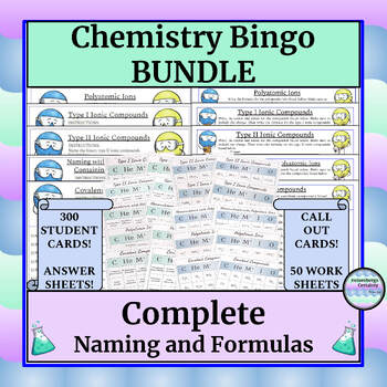 Preview of Chemistry Games (Bingo) - Complete - Names & Formulas - with Worksheets & Key