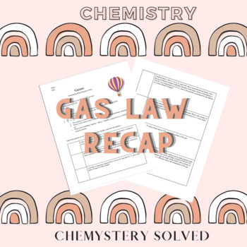 Preview of Chemistry- Gas Law Recap: Choosing the Correct Equation