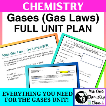 Preview of Chemistry Gases (Gas Laws) Full Unit Plan (PowerPoint, HW, Review, Unit Test)