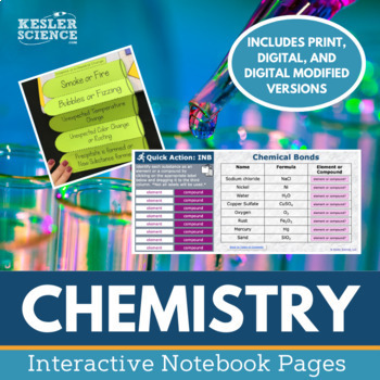 Preview of Chemistry Interactive Notebook Pages - Print or Digital INB