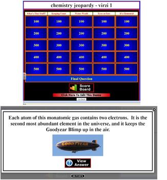 Preview of Chemistry Jeopardy (3 games)