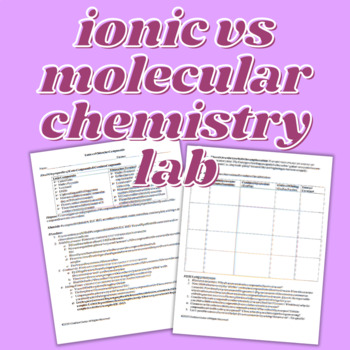 Preview of Chemistry Lab Activity - Ionic vs Molecular