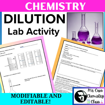 Preview of Chemistry Lab Activity: Making a Solution, Dilution and glassware usage
