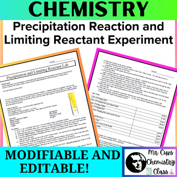 Preview of Chemistry Lab Activity: Precipitation Reaction and Limiting Reactant Experiment