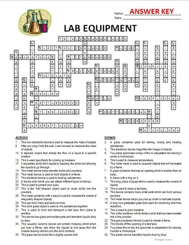 Lab Equipment Crossword {Editable} by Tangstar Science TPT