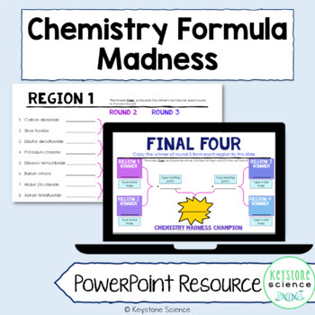 Preview of Ionic Covalent Compound Formula Writing Practice Bracket Madness PowerPoint