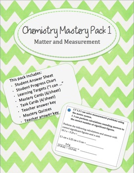 Preview of Chemistry Mastery Pack 1-Matter and Measurement