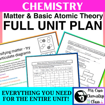 Preview of Chemistry Matter and Basic Atomic Theory Unit Plan (PowerPoint, HW, Unit Test)