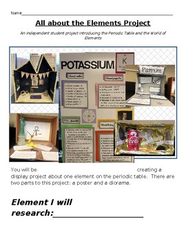 Preview of Chemistry Middle School Project - Element Research & Diorama Activity