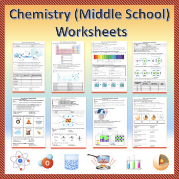 Preview of Chemistry (Middle School) - Worksheets Bundle | Printable & Distance Learning