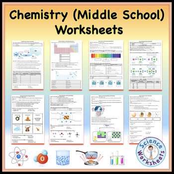 Preview of Chemistry (Middle School) - Worksheets Bundle | Printable & Distance Learning