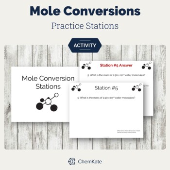 Preview of Chemistry Mole Conversions Practice Stations