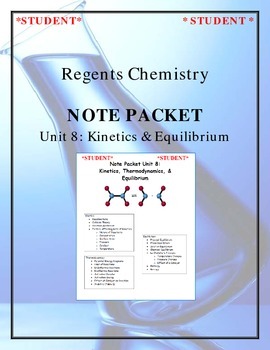 Preview of NGSS Regents Chemistry Note Packet - Unit 8: Kinetics & Equilibrium