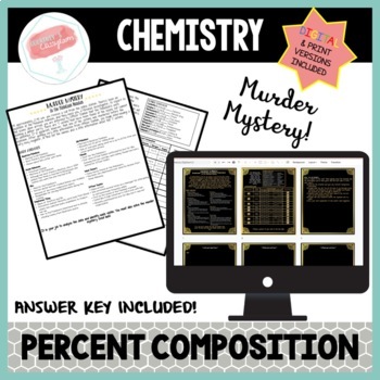 Preview of Chemistry: Percent Composition Murder Mystery (Digital & Print)