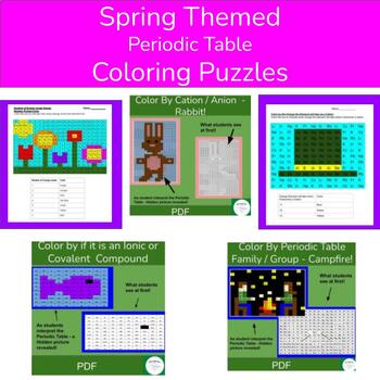 Preview of Chemistry Periodic Table Trends Coloring Activity Bundle - Spring