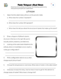 Chemistry/Physical Science Webquest: Ptable Alkali Metals 