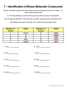 Chemistry (Physical Science) Worksheets with Answer Key | TpT