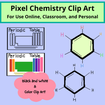 Preview of Chemistry Pixel Clip Art Set (16 images) Black and White/Color Images