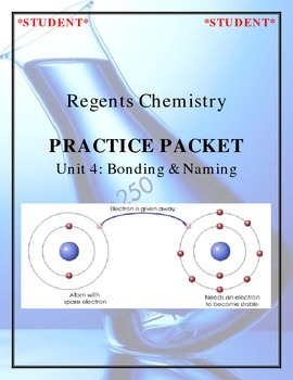 Preview of NGSS Regents Chemistry Practice Packet - Unit 4: Bonding & Energy