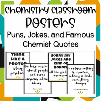 Preview of Chemistry Puns and Famous Chemist Quote Posters