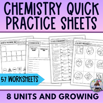 Preview of Chemistry Quick Practice Worksheets Year Long Workbook