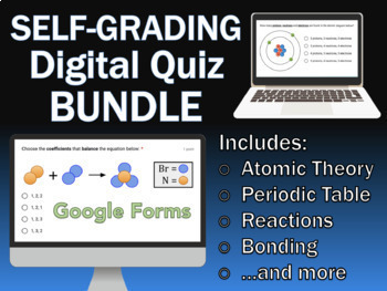 Preview of Chemistry Quiz Assignments on Google Forms -- Bundle Set