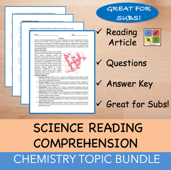 Preview of Chemistry Reading Passages and Questions with Answers 100% EDITABLE!