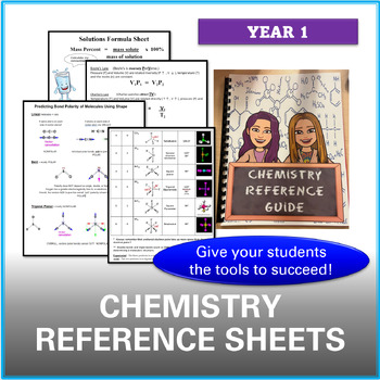 Preview of Chemistry Reference Sheet Packet - Year 1