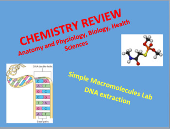 Preview of Chemistry Review for Anatomy and Physiology Worksheet and Lab