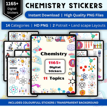 Preview of Chemistry Science Digital Stickers | Chemistry Stickers Digital Chemistry Nurse