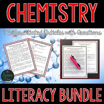 Preview of Chemistry Science Literacy Bundle - Distance Learning Compatible Articles