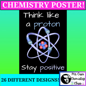 Preview of Chemistry Science Poster (Middle School Science or High School) 26 designs!