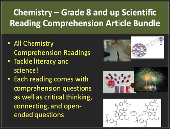 Preview of Chemistry Science Reading Article Bundle - Grade 8 and Up