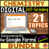 Chemistry Self-Grading Quiz Assessments 21 Topic BUNDLE fo