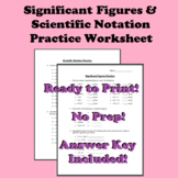 Chemistry: Significant Figures & Scientific Notation Pract