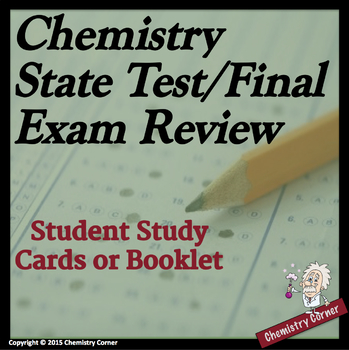 Preview of Chemistry State Test/Final Exam Student Study Cards
