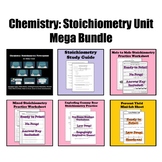 Chemistry: Stoichiometry Unit Bundle (M-M, M-G, G-G, Limiting Reactant, % Yield)