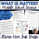 Chemistry and Matter Activities Middle School Science Sub 