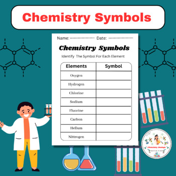 Preview of Chemistry Symbols Worksheets Activities