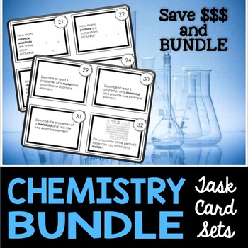 Preview of Chemistry Task Cards Bundle - Includes #1 and #2 at a Discounted Rate
