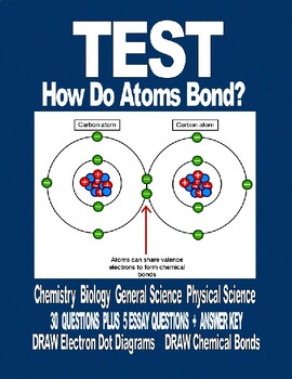 Preview of Chemistry Test - HOW DO ATOMS BOND? and ANSWER KEY  12-PAGES