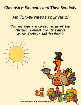 Preview of Chemistry -Thanksgiving activity Elements and Their Symbols