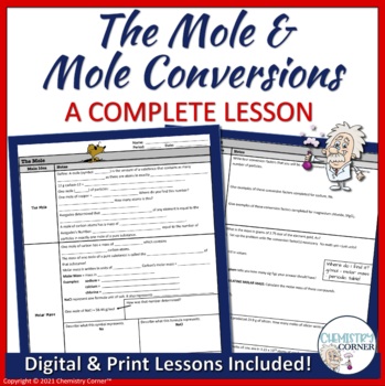 Preview of Chemistry: The Mole & Mole Conversions Complete Lesson Print & Digital