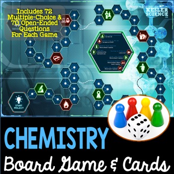 Preview of Chemistry Themed Board Game - Pre-Written and Editable Cards