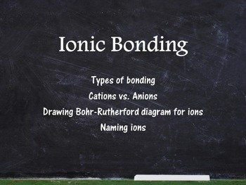 Preview of Chemistry Unit - Ionic Bonding, Cations, Anions