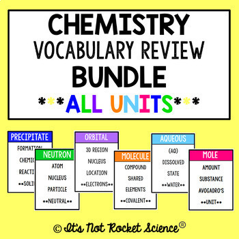 Preview of Chemistry Vocabulary Review Game - Full Year BUNDLE