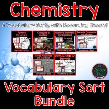 Preview of Chemistry Vocabulary Sort Bundle